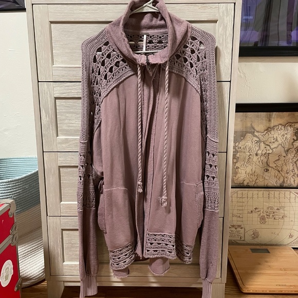 Free People Dune Bug Zip Up Knit Cotton Cardigan (Size M) - Picture 4 of 5